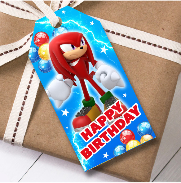 Birthday 12 Large Gift Tags Sonic the Hedgehog Kids Birthday Design 4