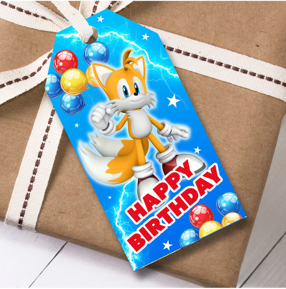 Birthday 12 Large Gift Tags Sonic the Hedgehog Kids Birthday Design 5