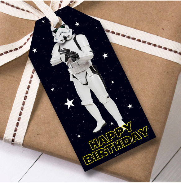 Birthday 12 Large Gift Tags Star Wars Kids Birthday Design 2