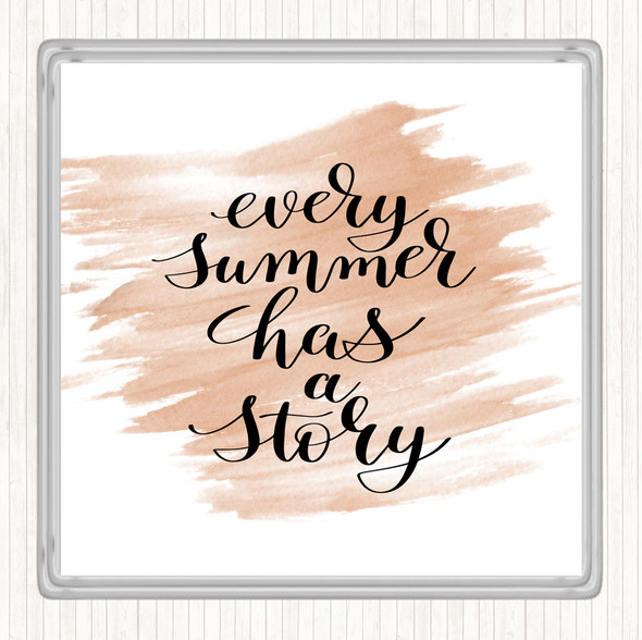 Watercolour Every Summer Story Quote Coaster