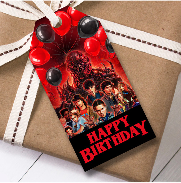 Birthday 12 Large Gift Tags Stranger Things Kids Birthday Children's