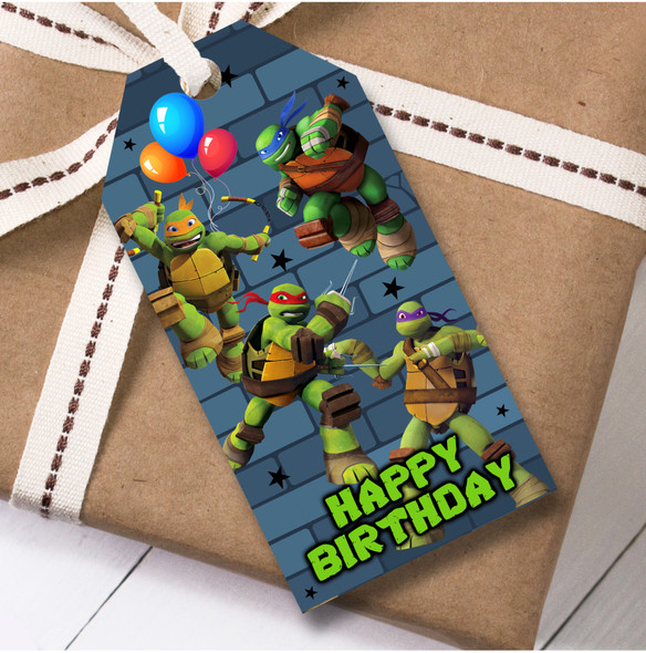 Birthday 12 Large Gift Tags Teenage Mutant Ninja Turtles Boys Birthday Boys