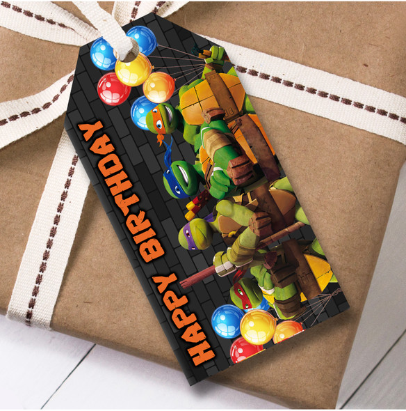 Birthday 12 Large Gift Tags Teenage Mutant Ninja Turtles Boys Kids Birthday