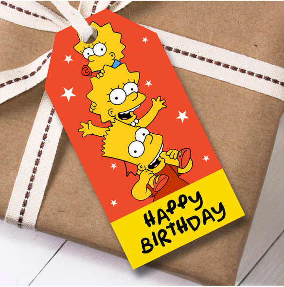 Birthday 12 Large Gift Tags The Simpsons Kids Birthday Design 2