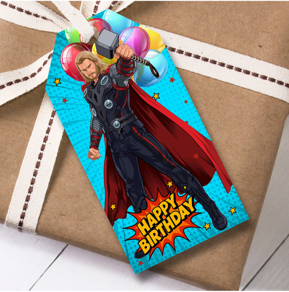 Birthday 12 Large Gift Tags Thor Boys Kids Birthday