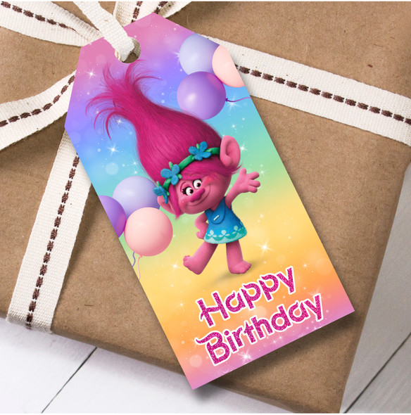 Birthday 12 Large Gift Tags Disney Trolls Kids Birthday