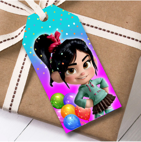 Birthday 12 Large Gift Tags Wreck-It Ralph Girls Kids Birthday
