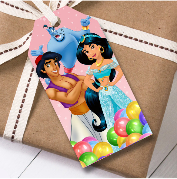 Birthday 12 Large Gift Tags Aladdin Girls Kids Birthday
