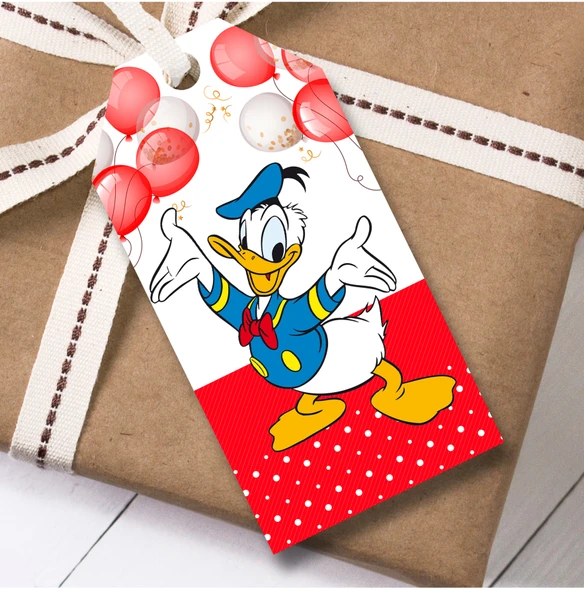 Birthday 12 Large Gift Tags Disney Donald Duck Kids Birthday
