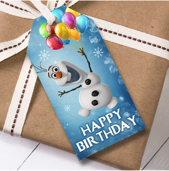 Birthday 12 Large Gift Tags Disney Frozen Olaf Girls Kids Birthday