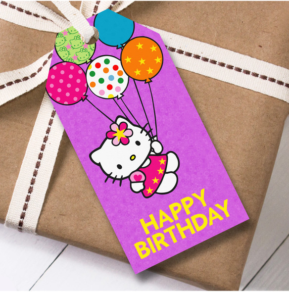 Birthday 12 Large Gift Tags Hello Kitty Girls Kids Birthday