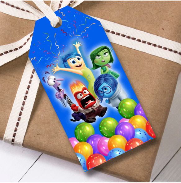 Birthday 12 Large Gift Tags Disney Inside Out Kids Birthday Design 1
