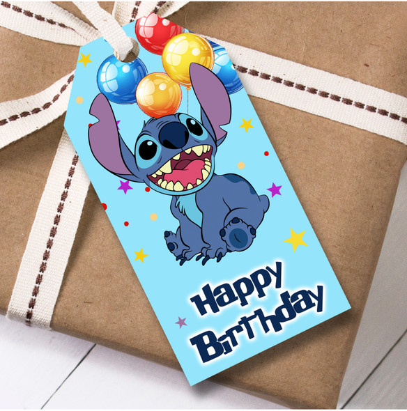 Birthday 12 Large Gift Tags Lilo & Stitch Girls Kids Birthday Design 3