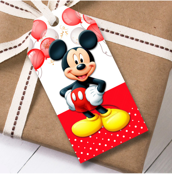 Birthday 12 Large Gift Tags Disney Mickey Mouse Kids Birthday