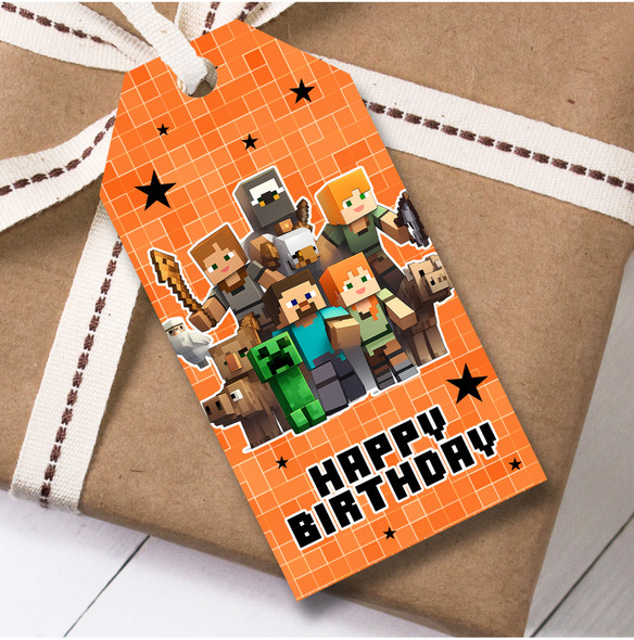 Birthday 12 Large Gift Tags Minecraft Kids Birthday