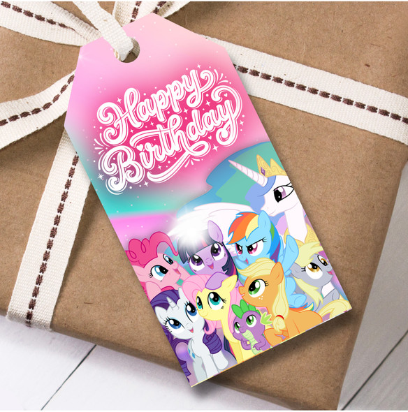 Birthday 12 Large Gift Tags My Little Pony Girls Kids Birthday Design