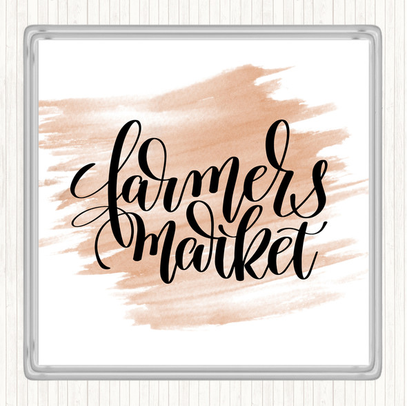 Watercolour Farmers Market Quote Coaster