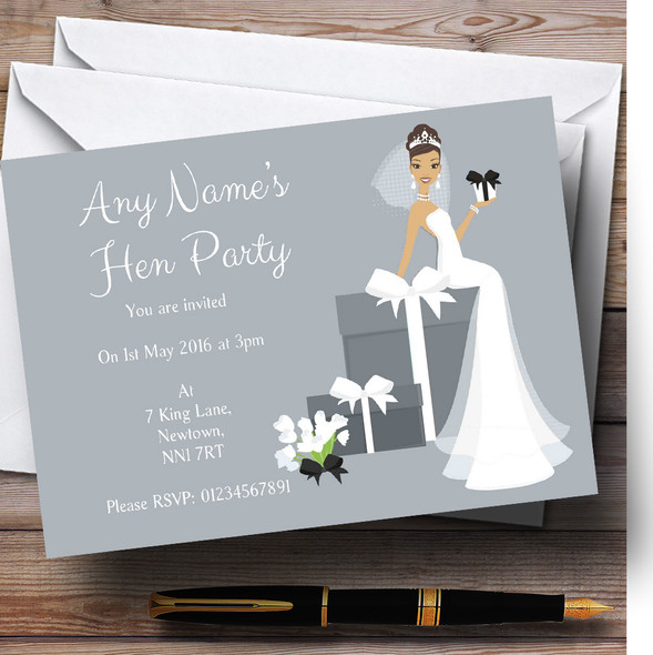 Bride And Gifts Customised Hen Party Invitations