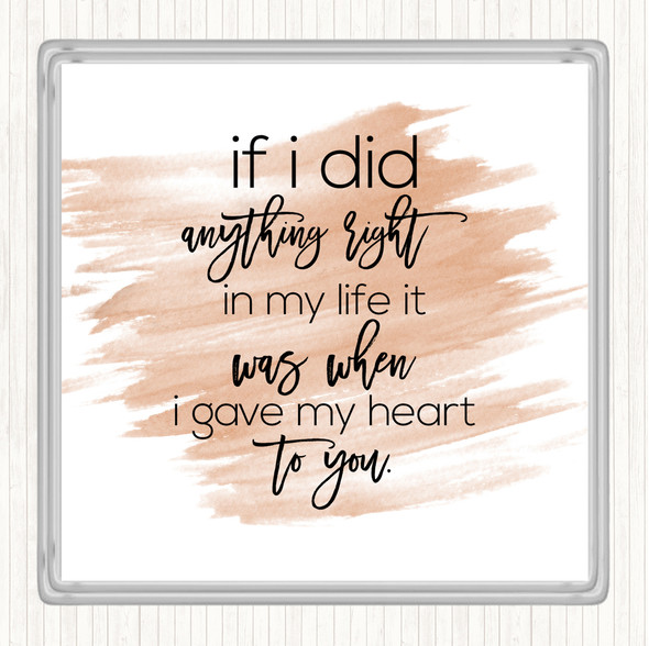 Watercolour Anything Right Quote Coaster