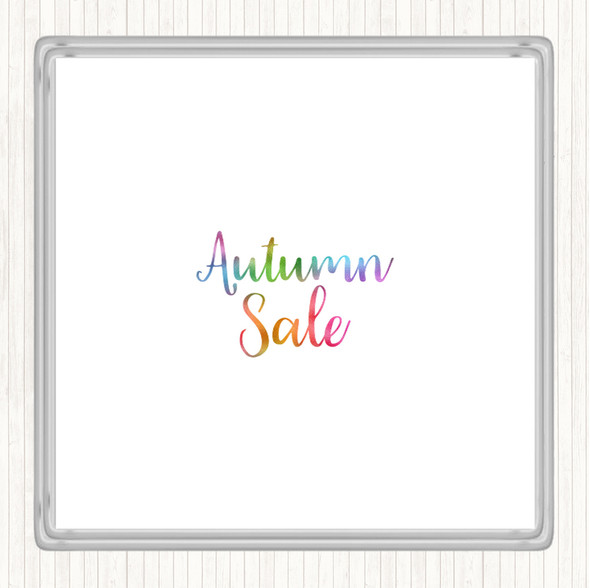 Autumn Sale Rainbow Quote Coaster