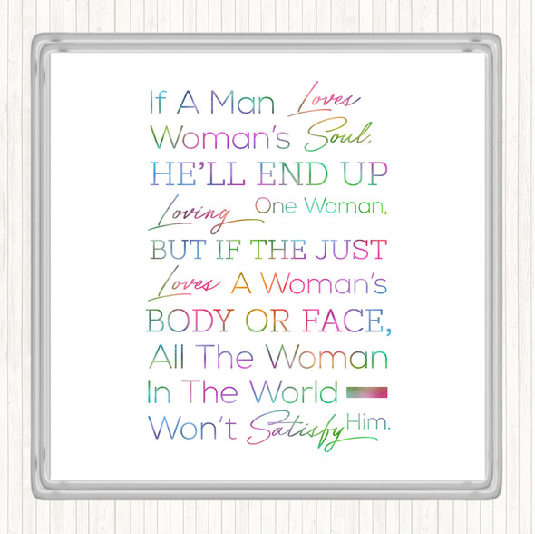If A Man Loves Rainbow Quote Coaster