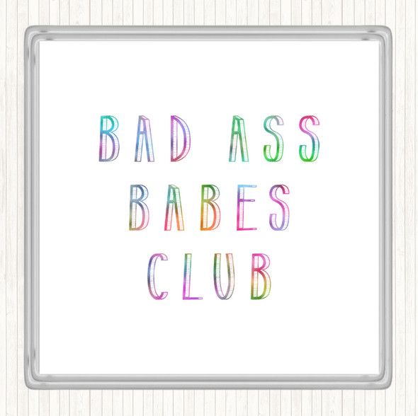 Babes Club Rainbow Quote Coaster