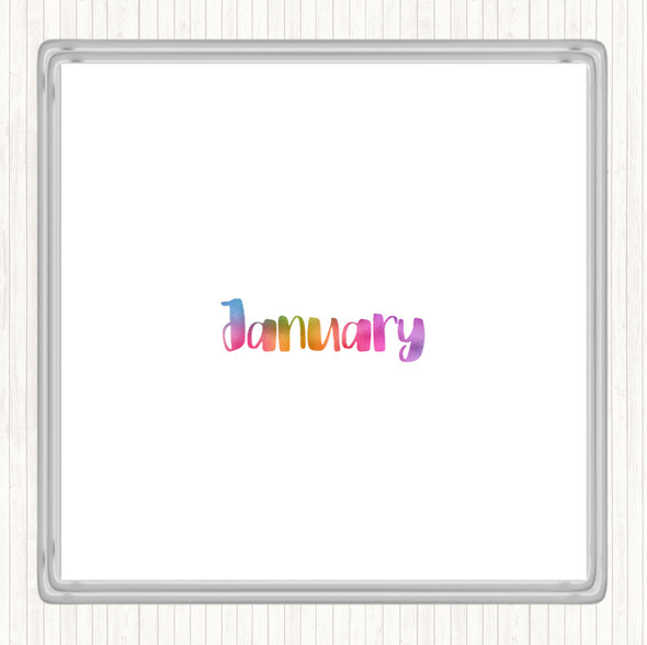 January Rainbow Quote Coaster