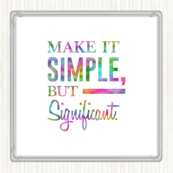 Make It Simple Rainbow Quote Coaster