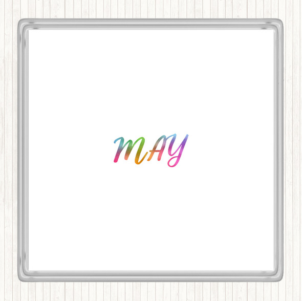 May Rainbow Quote Coaster