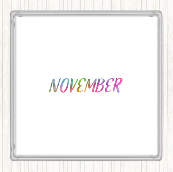 November Rainbow Quote Coaster