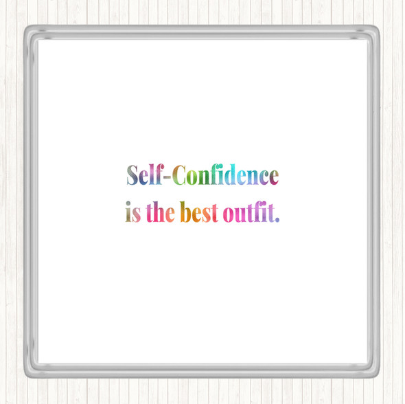Self Confidence Rainbow Quote Coaster