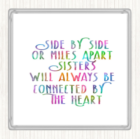 Side By Side Rainbow Quote Coaster