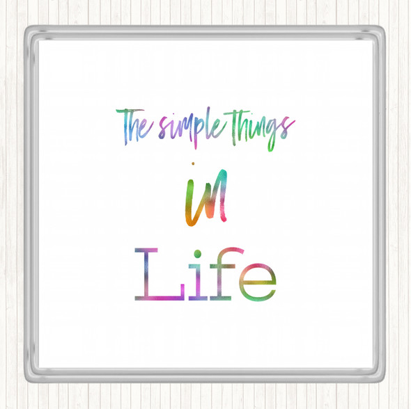 The Simple Things Rainbow Quote Coaster