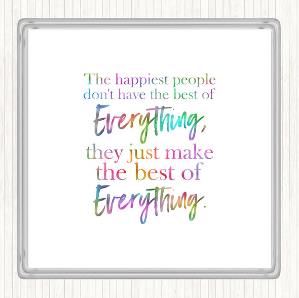 Best Of Everything Rainbow Quote Coaster