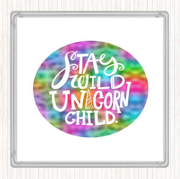Unicorn Child Rainbow Quote Coaster