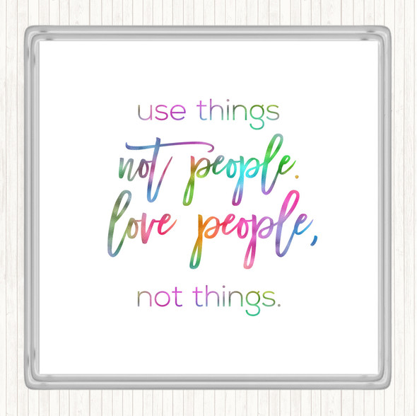 Use Things Rainbow Quote Coaster