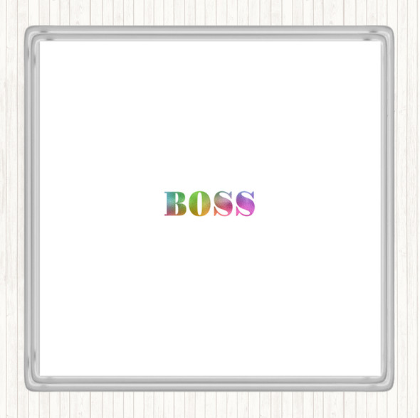 Boss Small Rainbow Quote Coaster