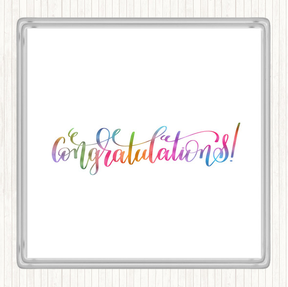 Congratu Rainbow Quote Coaster