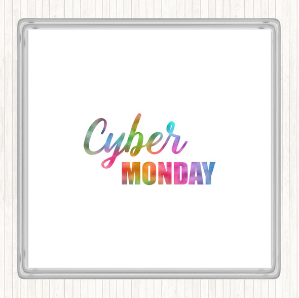 Cyber Monday Rainbow Quote Coaster