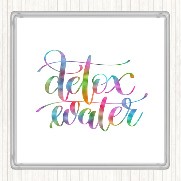 Detox Water Rainbow Quote Coaster