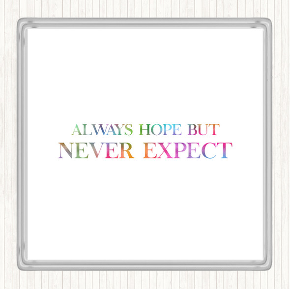 Always Hope Rainbow Quote Coaster