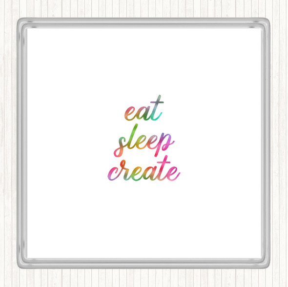 Eat Sleep Rainbow Quote Coaster