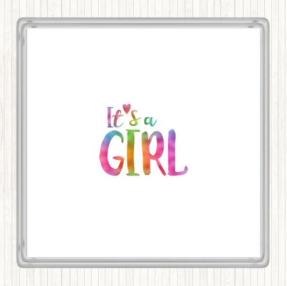 Girl Rainbow Quote Coaster