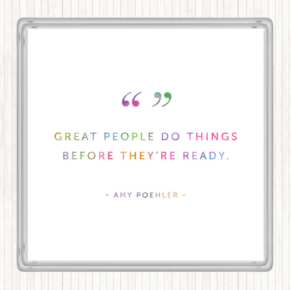 Great People Rainbow Quote Coaster