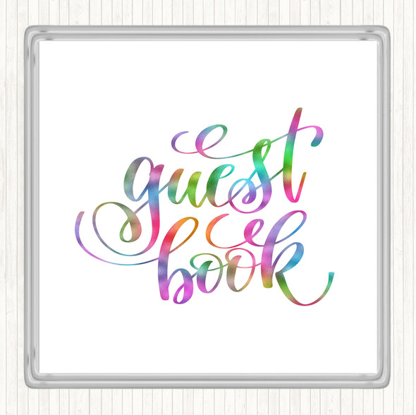 Guest Book Rainbow Quote Coaster