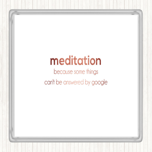 Rose Gold Meditation Quote Coaster