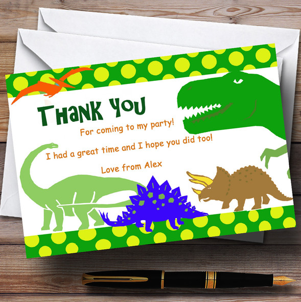 Scary Dinosaur Customised Birthday Party Thank You Cards