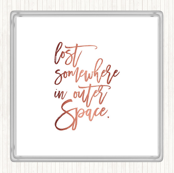 Rose Gold Outer Space Quote Coaster