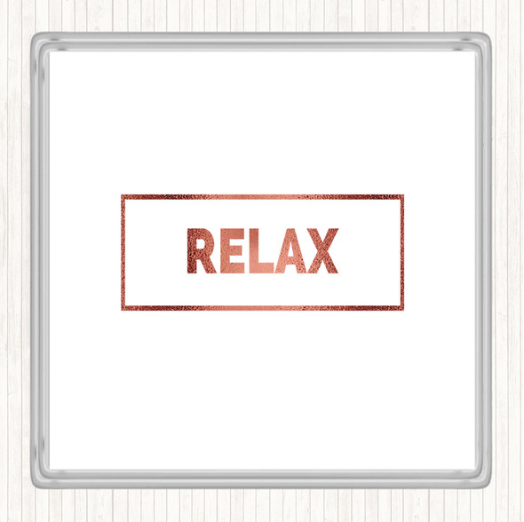 Rose Gold Relax Boxed Quote Coaster