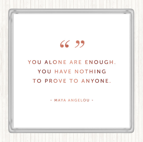 Rose Gold You Alone Quote Coaster